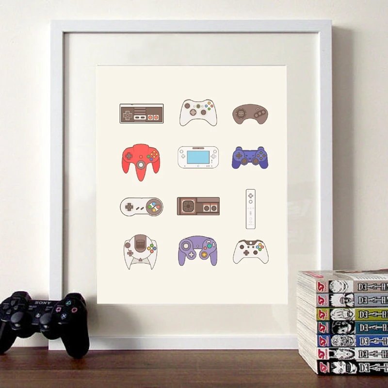 Contrôleur de jeu vidéo Xbox One, affiche et imprimés, toile, peinture