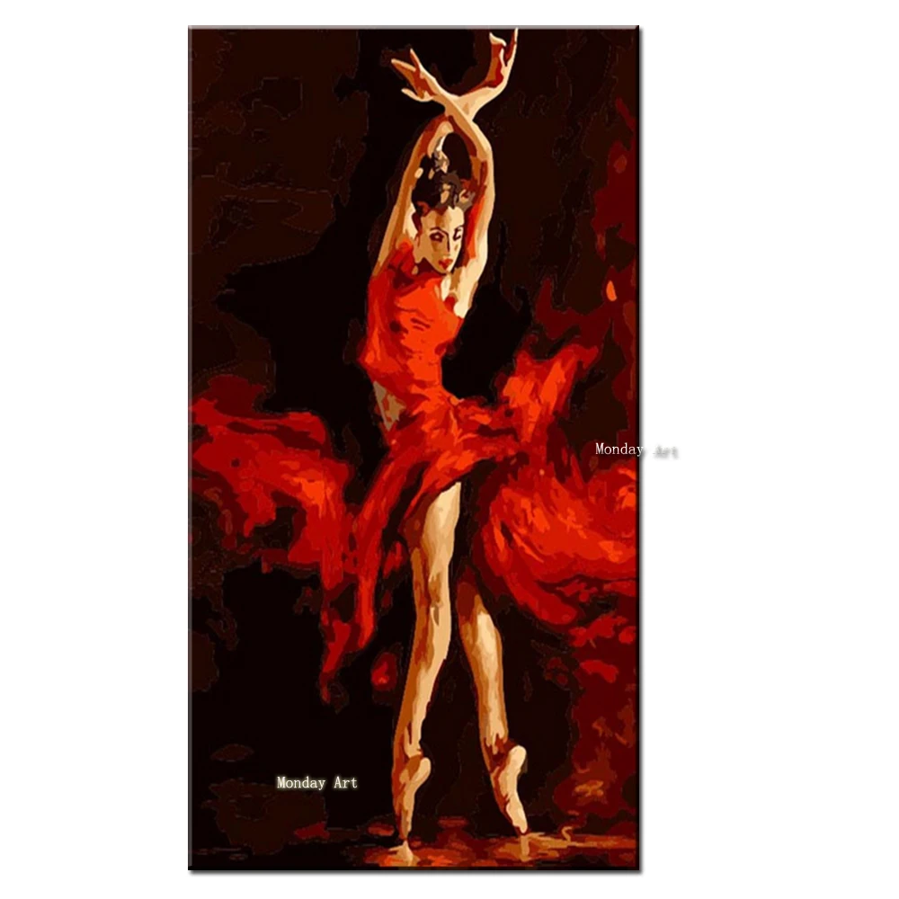 

Aritist Hand painted High Quality Modern Ballet Dancers Palette Knife Oil Painting Wall Art on Canvas Wall Decoration Home Decor