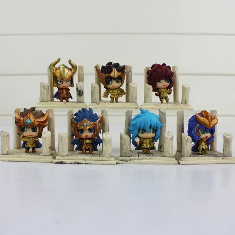 

Gold Saint 7pcs Saint Seiya Action Figure Knights of the Zodiac First Edition PVC Toy Japanese Anime Figure Model