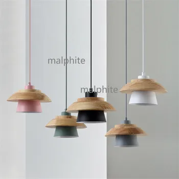 

Nordic LED Wood Pendant Lamp Simple Dining Table Lighting Light Fixture Loft Creative Pendant Lights Living Room Hanging Lamp