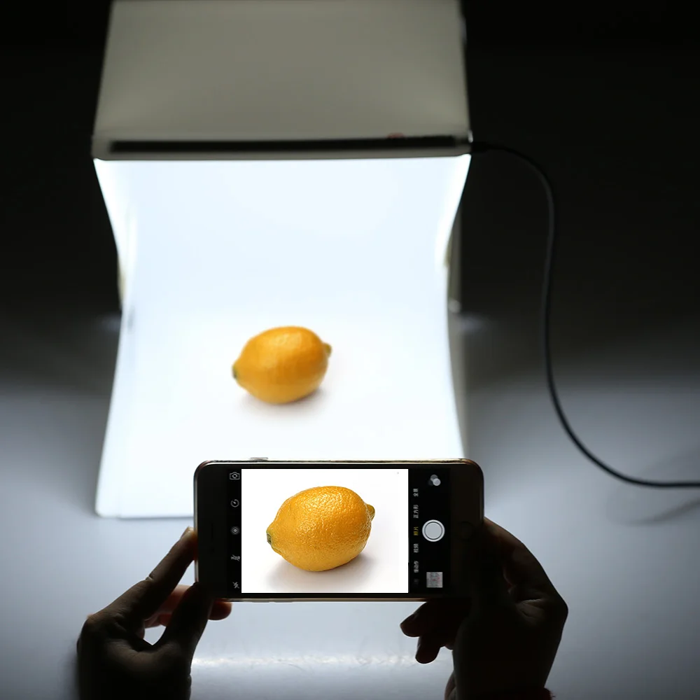 Portable Folding Photography Diffuse Lightbox LED Mini Studio Table Shooting Softbox Background For DSLR Camera IPhone Android