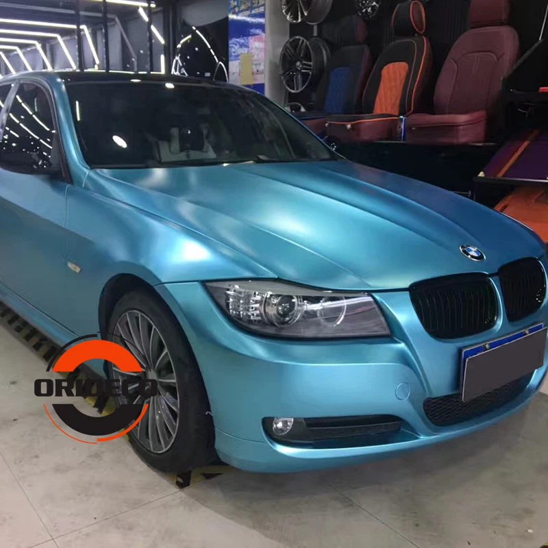 

New Arrival Pearl Metal Metallic Vinyl Wrap Film Lake Blue Car Wrapping Vehicle Foil Size: 1.52X20 Meters