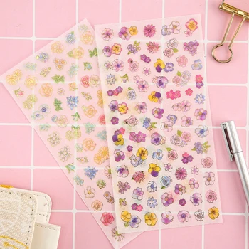

6sheets/pack floral series decoration sticker scrapbooking seal label children dairy sticker reward gifts for kids