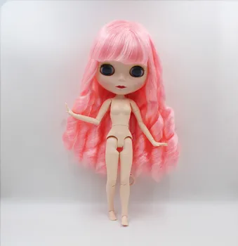 

Blygirl,Pink curly hair,Blyth doll, new doll face shell 19 joint body, 1/6 30cm nude doll, gift toy