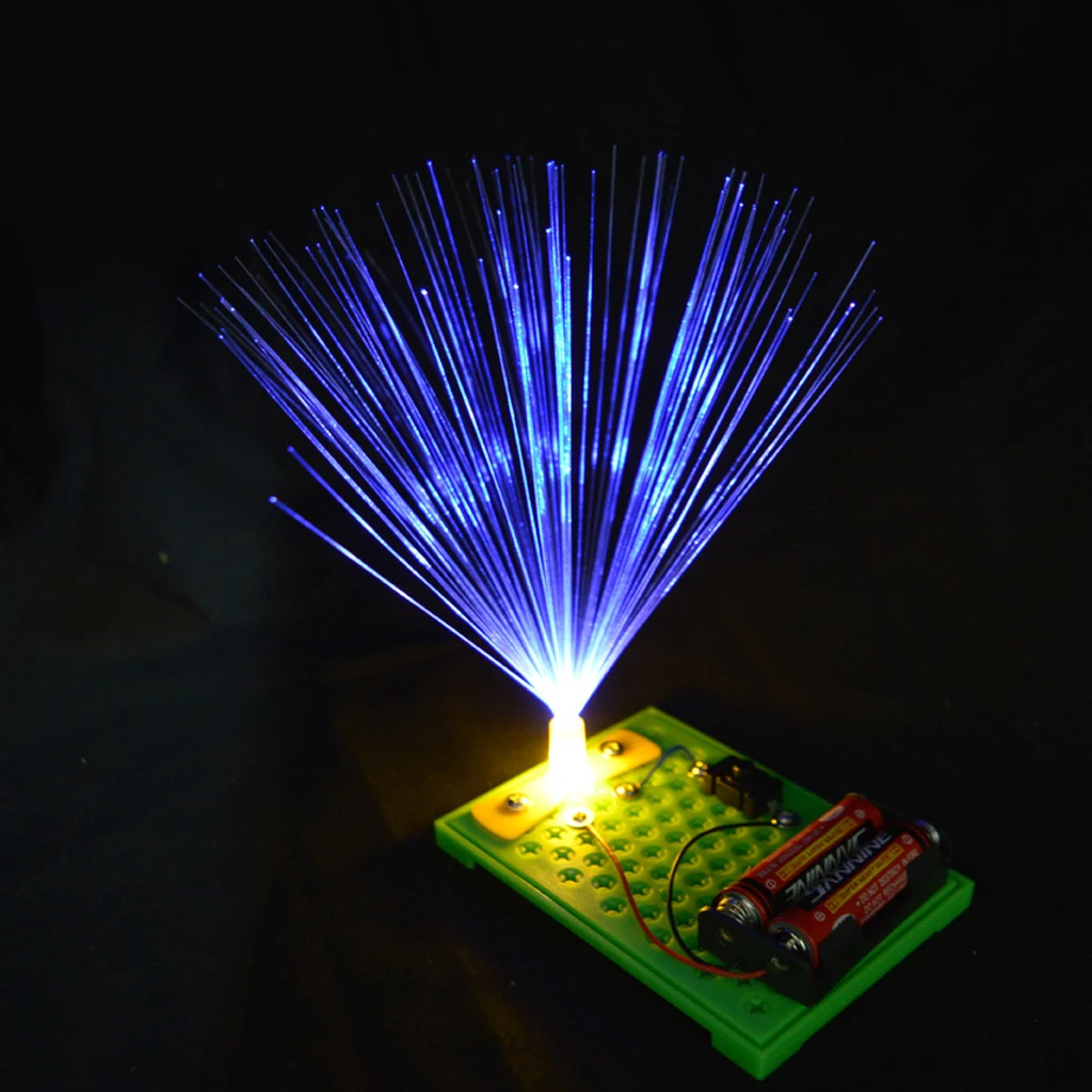 Kids Science Experiment Kits - DIY Electric Electrostatic Snow & Colorful Fiber Optic Lights Model Toy, Creative Toys