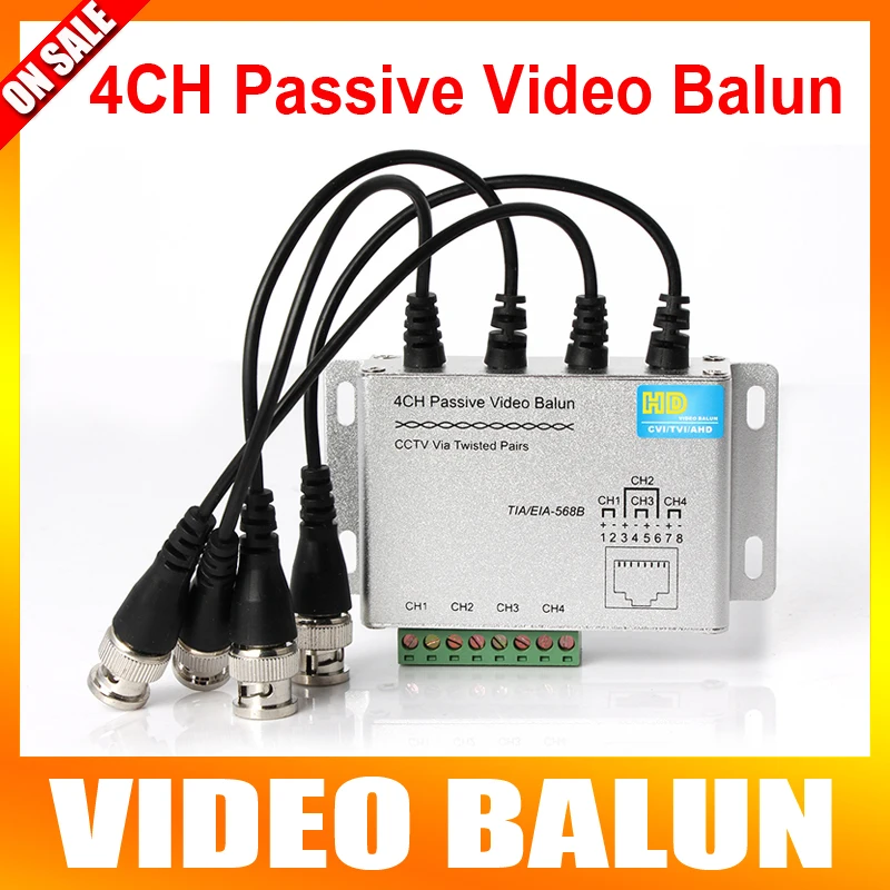 

4Ch BNC Video Balun RJ45 Port Terminal Block UTP Cable Transfer CCTV Video Converter Plug and Play Support 720P CVI Camera 400M