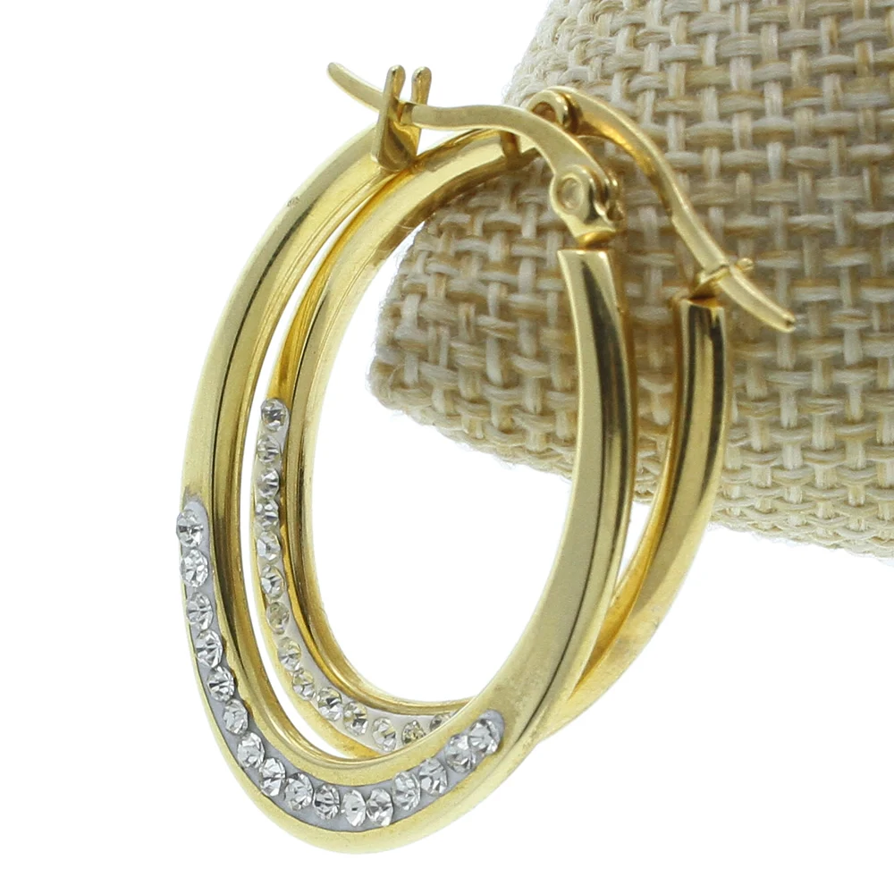 YYW New luxury jewelry big hoop earrings for women Gold color stainless