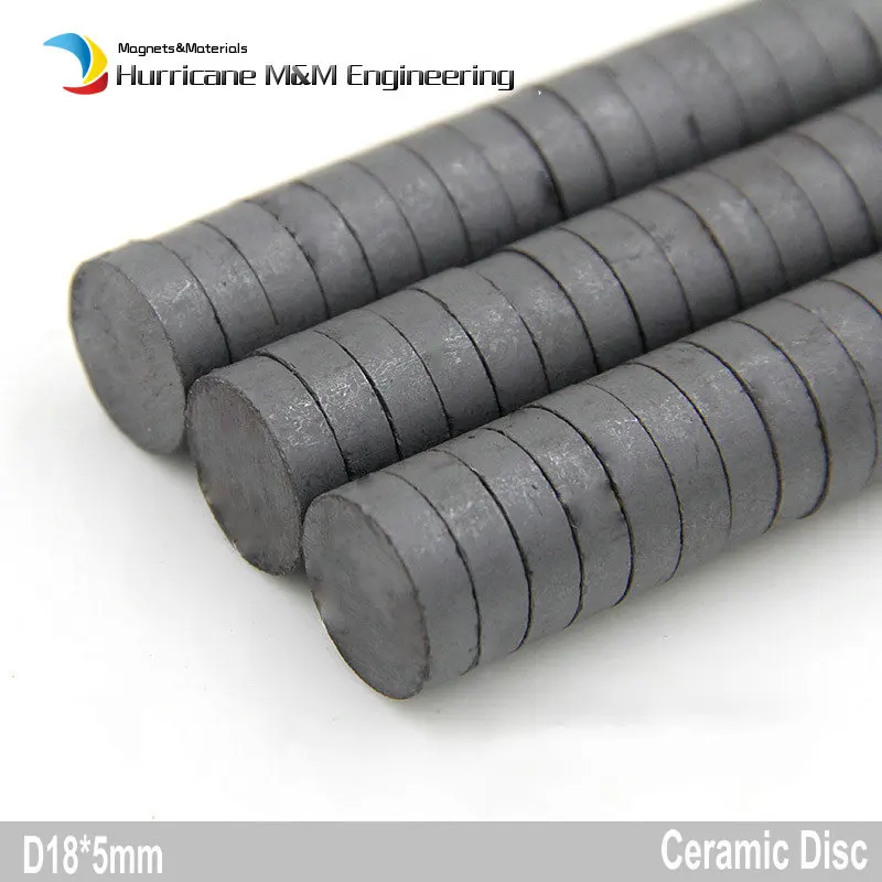 300 pcs Ceramic Disc Dia 18x5 mm cylinder grade C8 Permanent