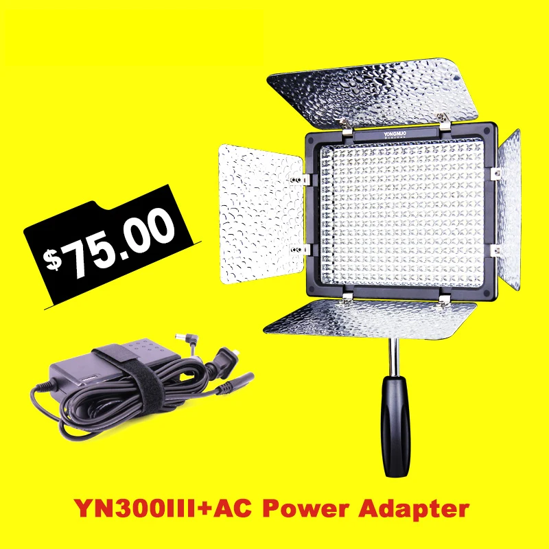 

YONGNUO YN300III YN300 III Photo Studio LED Video Light Panel+Power Adapter 3200k to 5500K for Wedding Vlog Youtube Livestream