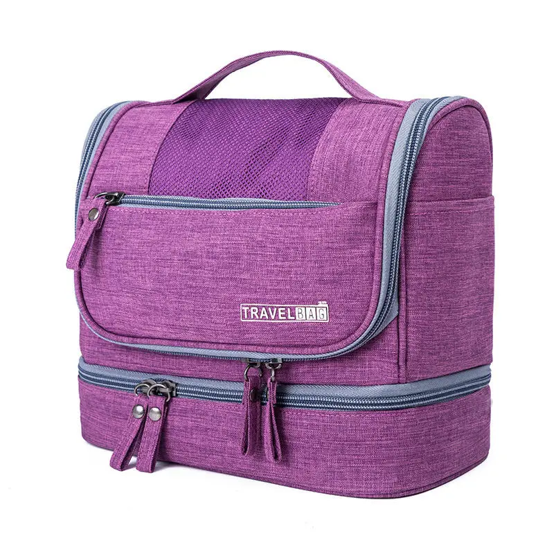 Women Multi-role Cosmetic Bag Men Camera Bags Quality Toiletries Organizer Container Box Portable Toiletry Goods Storage Bag Kit - Цвет: Фиолетовый