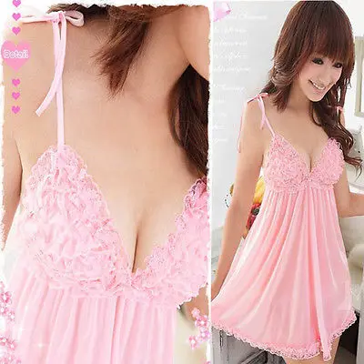 Женское нижнее белье одежда для сна ночная рубашка розовая пижама|dress chemise|underwear