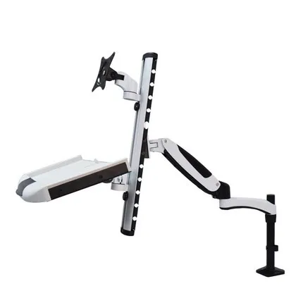 

Customized Aluminum Sit-Stand Workstation PS Stand Full Rotation Desktop Monitor Holder Keyboard Holder S03