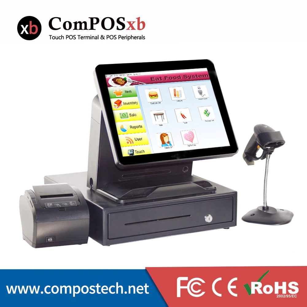 pos computer/pos system cash register with 80mm pos printer cash drawer for retail