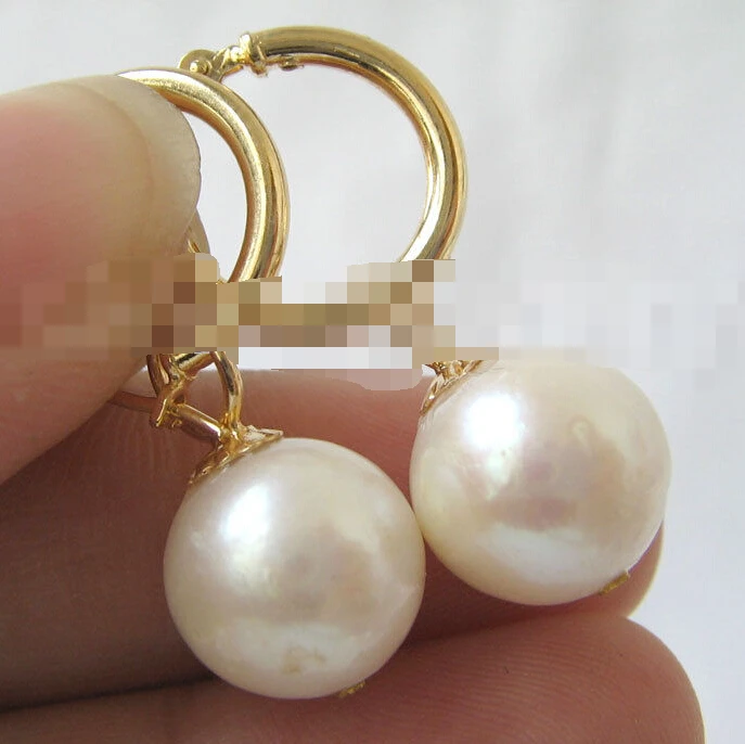

hot sell new - 1121 white round freshwater pearl earring