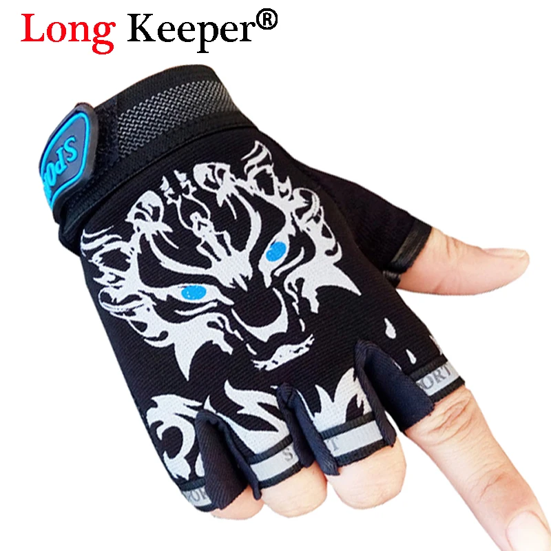 

Long Keeper Cool Gloves! Children Sport Gloves For 4-12 Years Girls&Boys Half Finger Non-Slip Breathable Mittens Cartoon Gloves