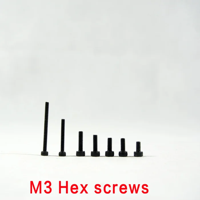 

100 Pcs Tarot-rc Drone Accessories Diy Black Small Hex Socket Screws Drone M3 Screw Kit Diameter 4mm 6mm 8mm 10mm 12mm 30mm