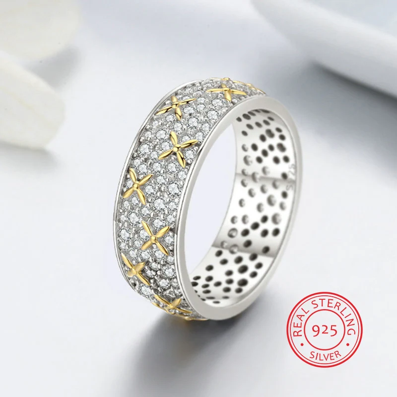 

7mm Elegant Wreath CZ Wedding Rings New Promotion 100% 925 Sterling Silver Rings Jewelry Luxury For Women Girls Size6-7