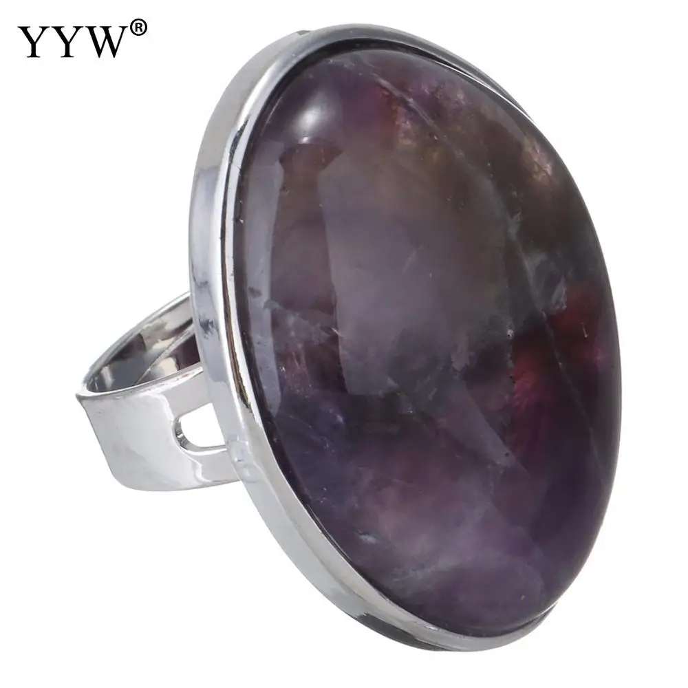 Античный натуральный серебристый цвет камень кольцо аметисты бирюзы морской опал полный палец кольцо для женщин Свадебные кольца на годовщину