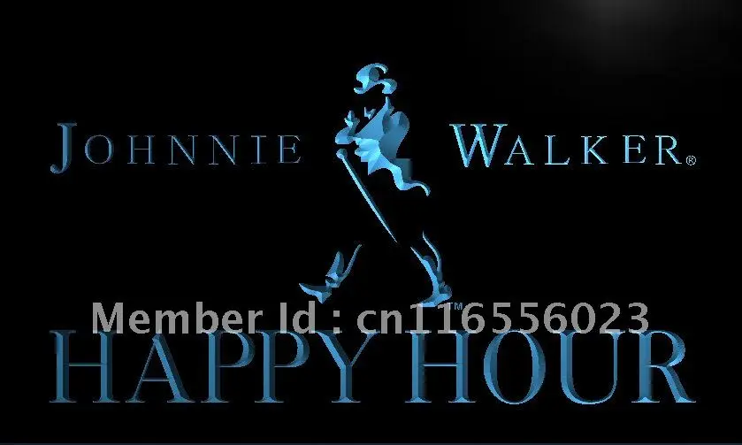 LA618- Johnnie Walker бар счастливые часы светодиодсветодиодный неоновая световая