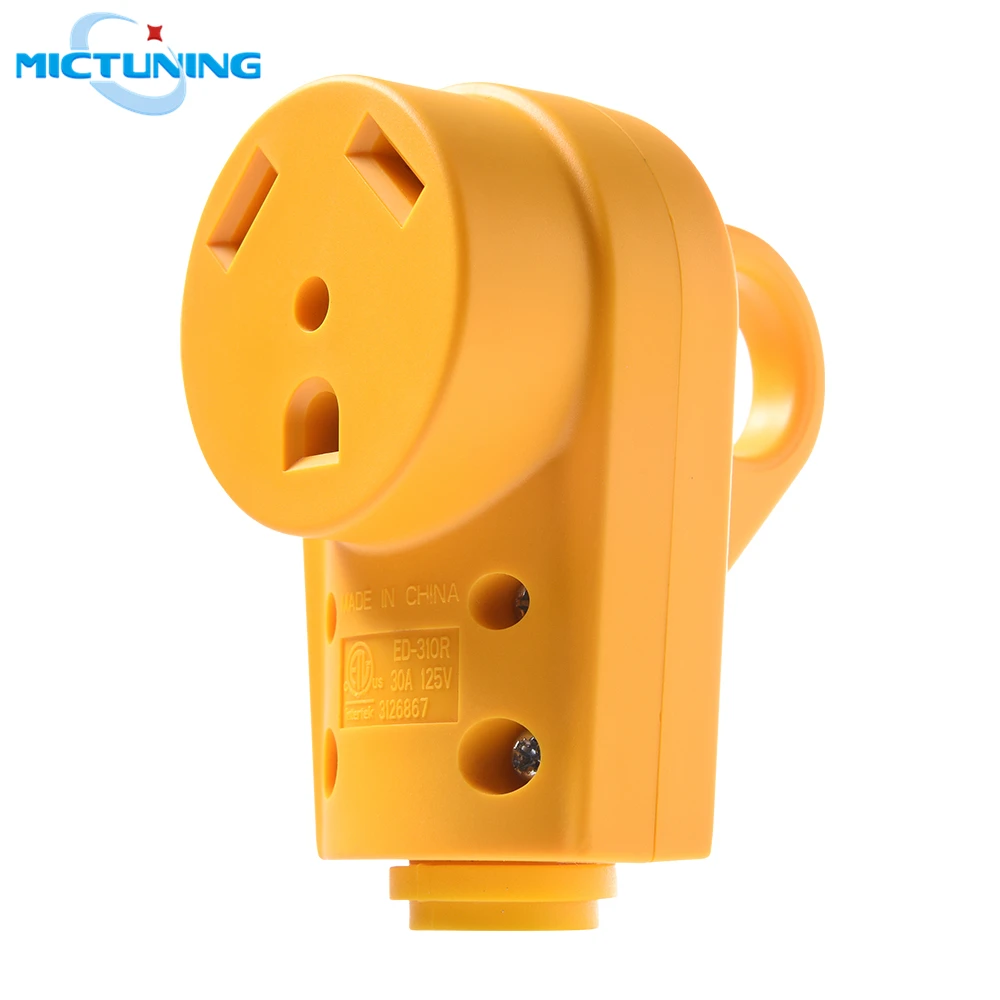 Сменная штепсельная вилка MICTUNING 125 V/30Amp Heavy Duty RV Female желтая Соединительная с