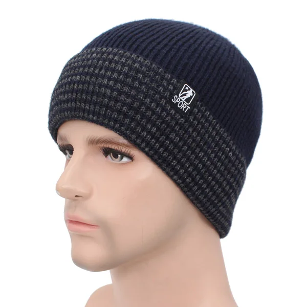 AETRUE, модная брендовая зимняя шапка, шарфы, Skullies Beanies, мужские шапки, вязаные головные уборы для мужчин и женщин, Gorras, теплые шерстяные мужские шапочки - Цвет: navy