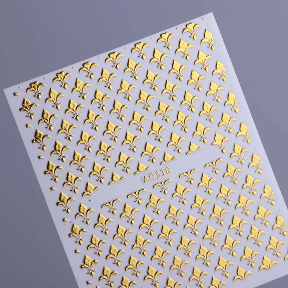 20 шт золотые резные цветы 3D наклейки для дизайна ногтей наклейки для украшения Блестящий Ретро дизайн бронзовые Типсы аксессуары для ногтей SAAD301-326
