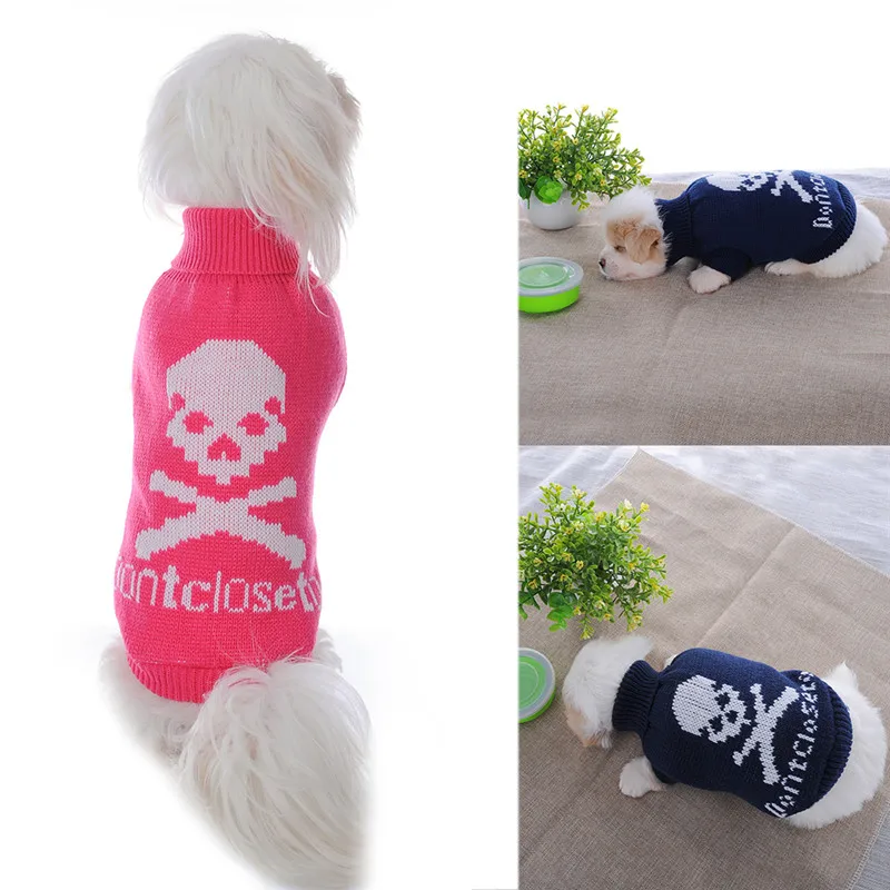 TAONMEISU модный свитер для собак щенка с черепом вязаная крючком зимняя одежда для домашних животных 2 цвета S/M/L/XL/XXL. 1 шт