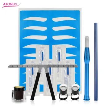 

2019 New Pigment Microblading Kits for Permanent Makeup 3D Eyebrow Tattoo Starter Kits with Microblading Penna Rule For Beginner