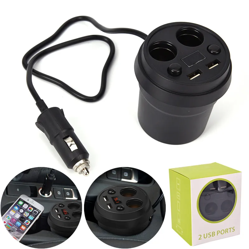 Car Charger Dual Socket Car Cigarette Lighter Power Adapter Charger