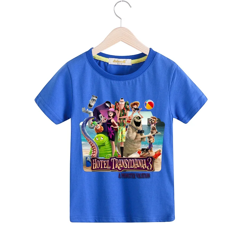 

Boys Summer Casual Short Sleeve Tees Tops Clothing Children Hotel Transylvania 3 Cartoon T-shirt Kids Tshirt Girls Clothes TX116