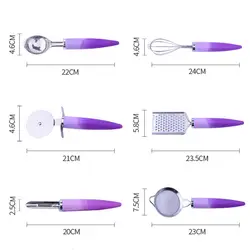 Горячая 7 шт./компл. набор кухонных принадлежностей посуда из нержавеющей стали с мягкими ручками MDD88