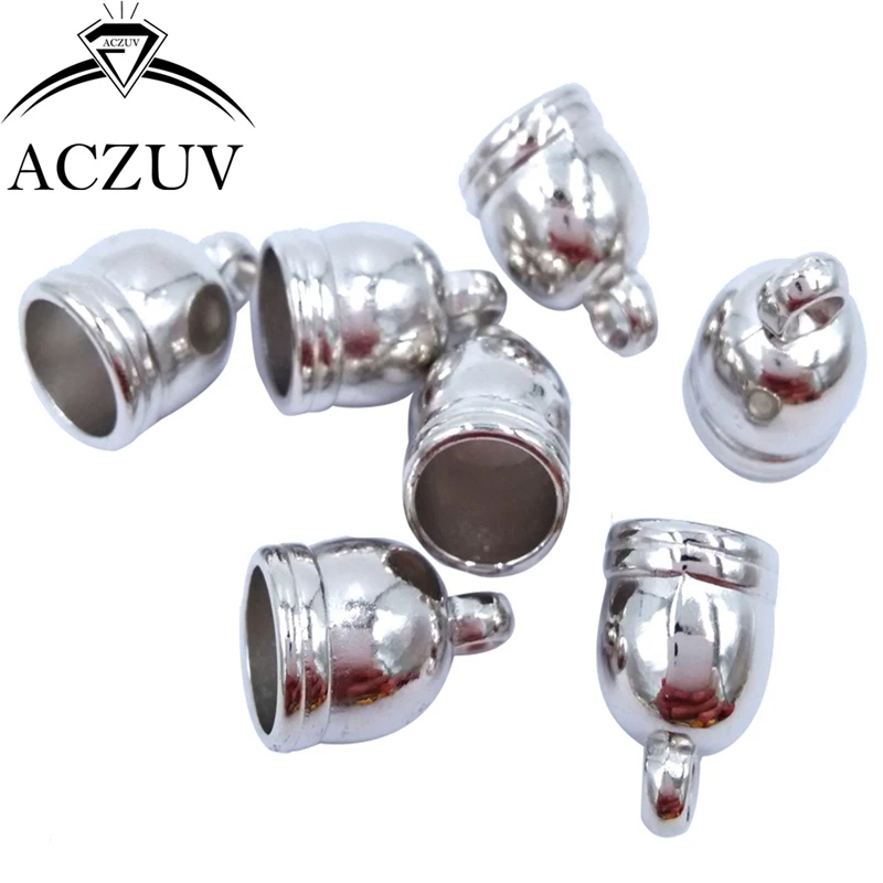 

1000piece Rhodium Plated 10x14mm Rope Buckle Cord Ends Beads CCB Tassel Caps Jewelry Findings Accessories CEB003