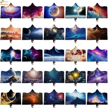 

Universe&Planet Printed Art Hooded Blanket In Cap Soft Throw Blanket Microfiber For Adults Kids Fleece Wearable Blanket