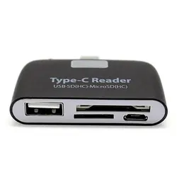 Новый белый/черный Универсальный 4 In1 USB 3,1 Тип C USB-C TF Micro OTG Card Reader #825