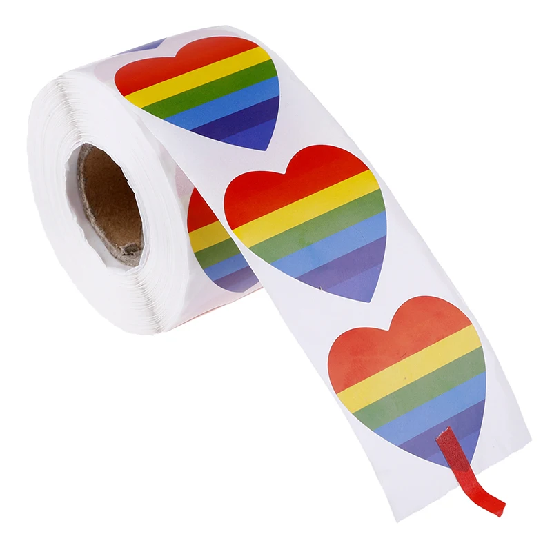 

500Pcs Rainbow Flag Face Body Stickers Party Bar Multi-purpose Gay Sticker PVC Love Heart Party Supply Products
