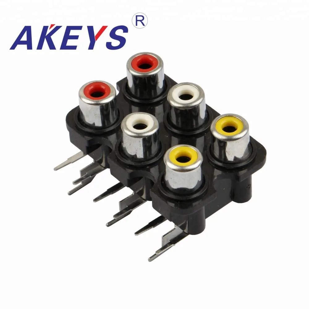 

10PCS AV6-8.4-07 250V multiple plug socket 6holes normal av socket with screened RCA