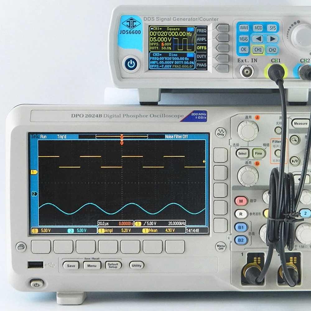 

Digital Dual-channel DDS Function Signal Generator Arbitrary Waveform Pulse Signal Generator Meter color LCD