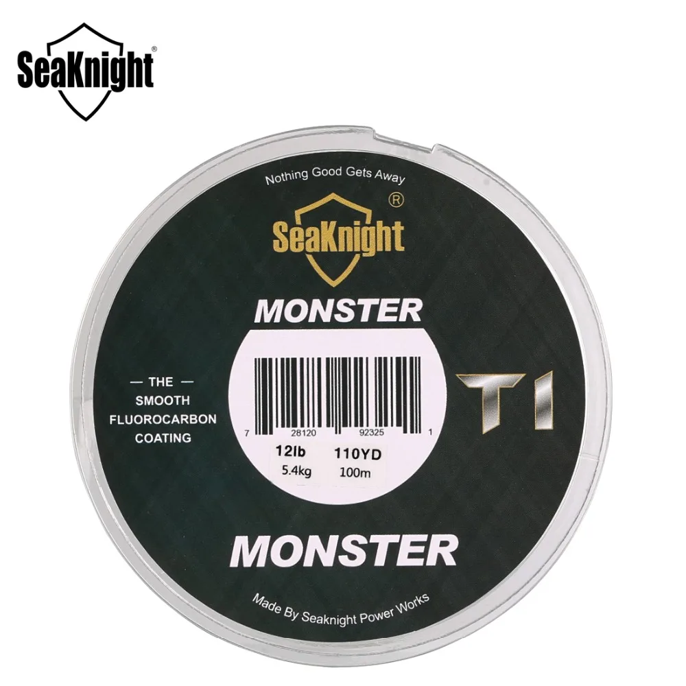SeaKnight 2019 جديد وصول T1 100 M فلوريد خيط صنارة الصيد 100% طلاء حيدة زعيم غرق خط 0.8 #-8.0 #
