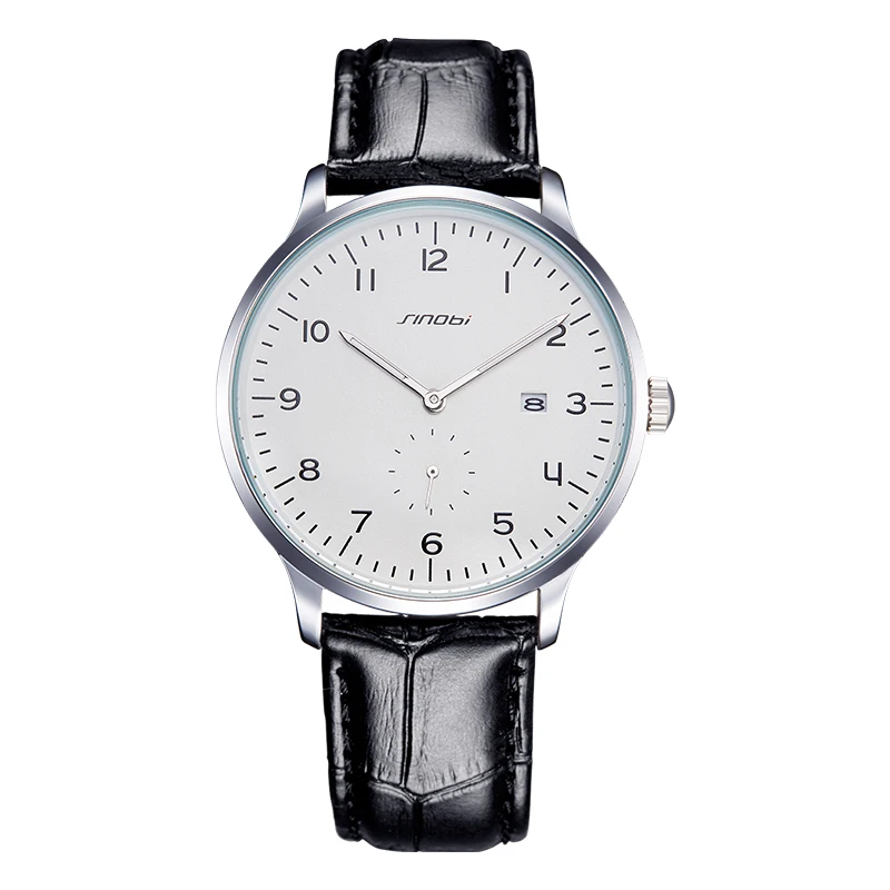 SINOBI Kauzální obchodní muži Náramkové hodinky Kožené hodinky Kožené hodinky Nejlepší luxusní značky Muži Ženevské hodinky Quartz Gentleman hodinky 2016