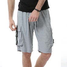 ZYFG free мужские Шорты Средняя талия сплошной цвет эластичный пояс Комбинезоны мульти-декоративные карманы Весна и лето manwear
