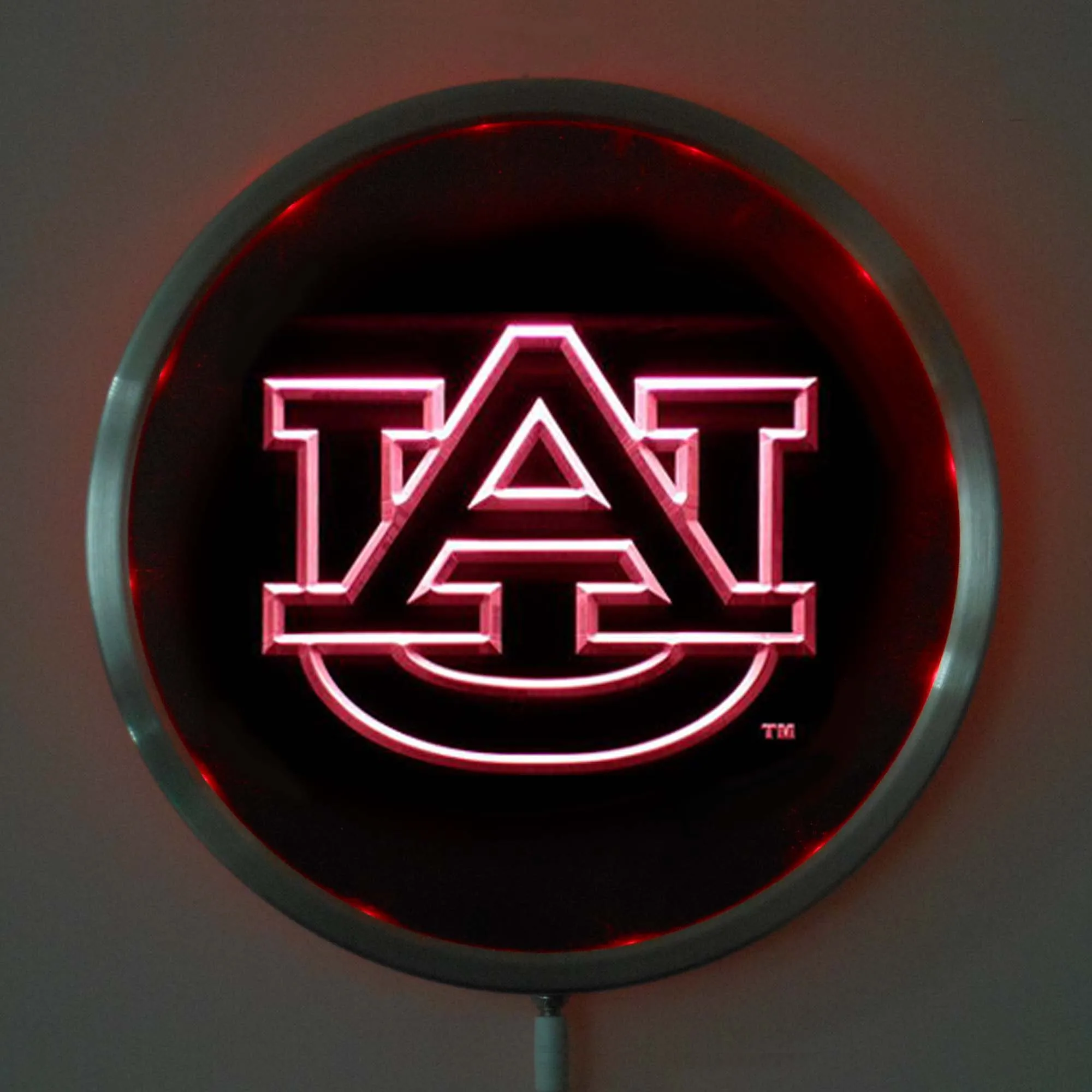 

rs-0115 Auburn Tigers LED Neon Round Signs 25cm/ 10 Inch - Bar Sign with RGB Multi-Color Remote Wireless Control Function