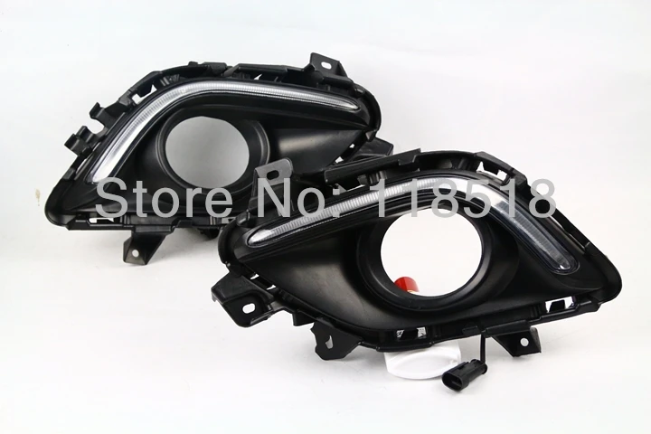 

free shipping,for Mazda 6 M6 ATENZA 2013 2014 LED DRL Daytime running light Fog lamp cover Guiding light design Super bright