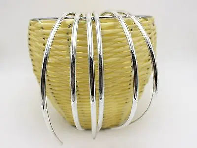 silver headband plastic thin teeth hair band 5mm narrow plain