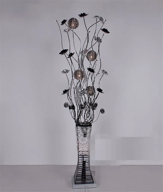 Beautiful Vase Floor Lamp Brief Fashion House Lighting Handmade Beautiful Vase Floor Lamp Brief Fashion House Lighting Handmade Aluminum Wire Light Red Gold Purple Silver Black Led
