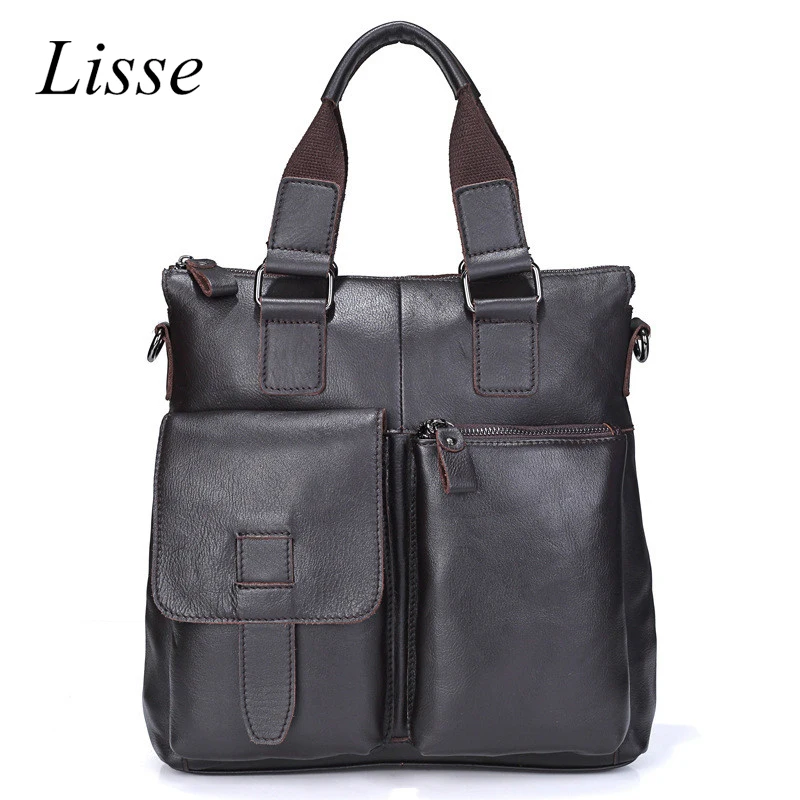

New Handmade Handbag Men's Vertical Genuine Leather Business Briefcase Single Shoulder Casual Bag Crossbody Bags for Men
