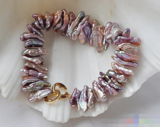 

FREE SHIPPING>>>@@ > 08661 DENS LAVENDER BIWA FRESHWATER PEARL BRACELET