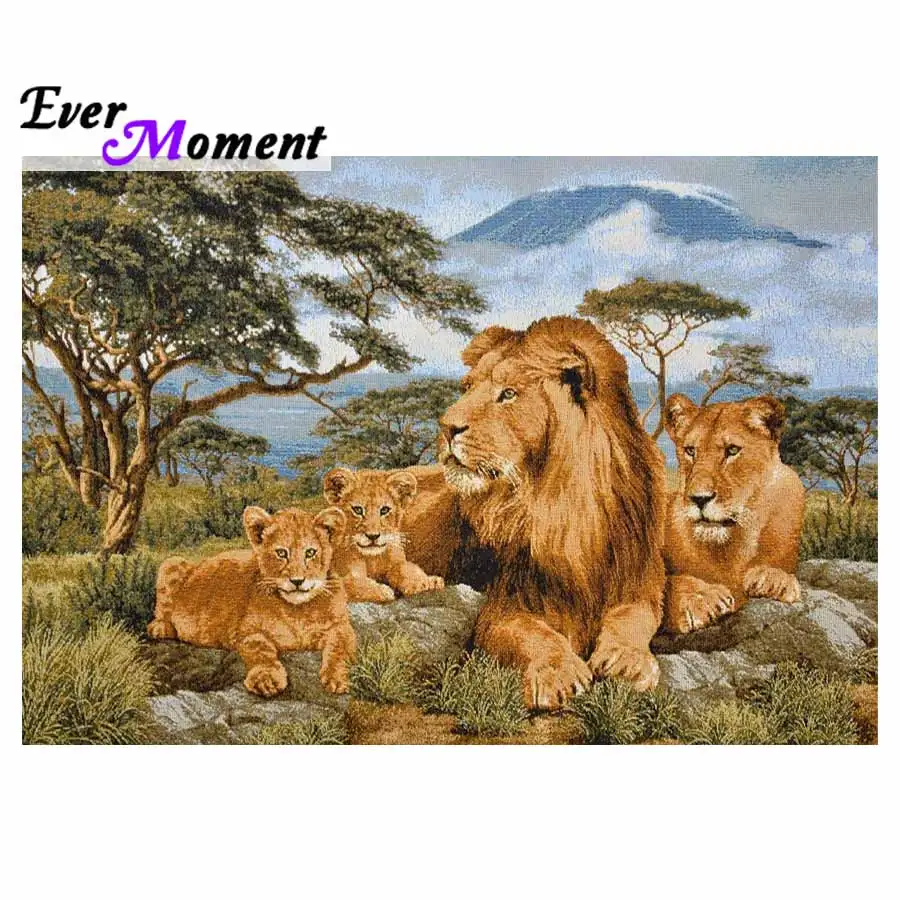 

5 d diamond painting lion family animal beaded painting diamond embroidery full square icos mosaic kit needlework diy ASF674