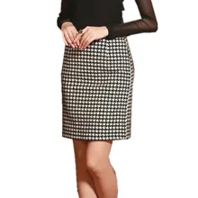 Осенне-зимняя женская юбка модная женская элегантная клетчатая юбка с высокой талией полномерная прямая юбка юбки женские J386