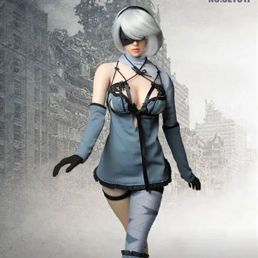 

Super Duck SET017 Cosplay 1/6 Nil Mechanical Era Robot Ulha AUTOMATA2B Clothes Set for 12inch Phicen Verycool Action Figure DIY