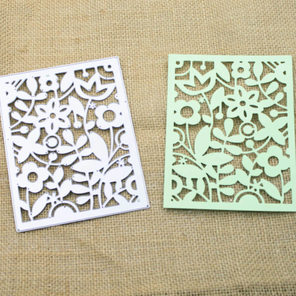  Metal Cutting Dies Craft Dies Flower Leave Rectangle Border for DIY Scrapbooking Invitation Album C - 32951825112